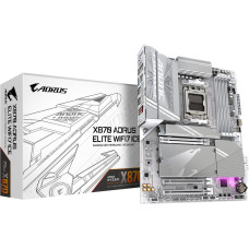 Gigabyte X870 AORUS ELITE WIFI7 ICE Motherboard - Supports AMD Ryzen 9000 CPUs, 16+2+2 Phases Digital VRM, up to 8200MHz DDR5 (OC), 3xPCIe 5.0 + 1xPCIe 4.0, Wi-Fi 7, 2.5GbE LAN, USB 4