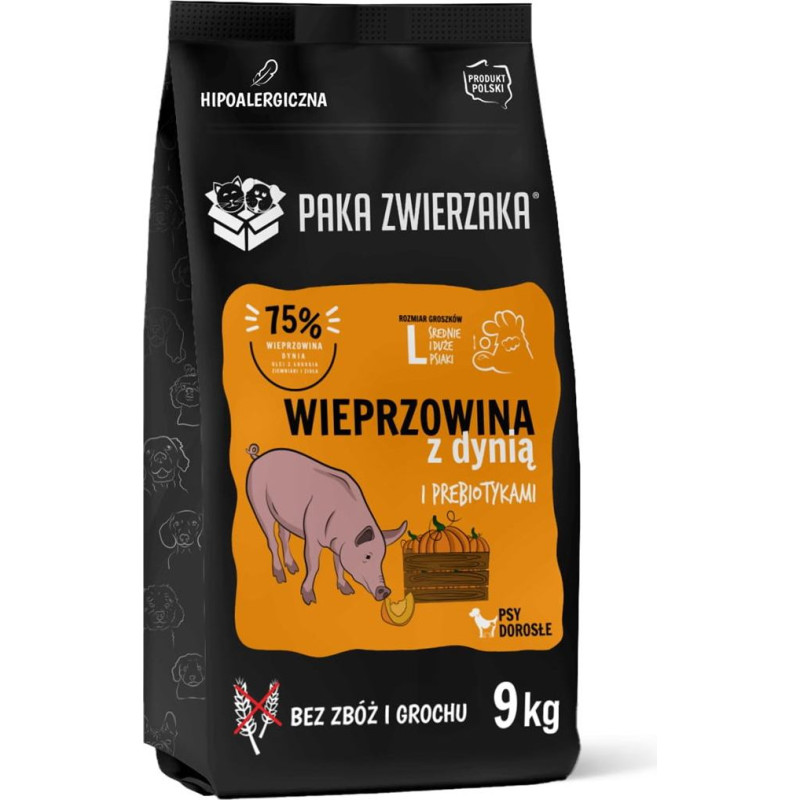 Paka Zwierzaka Pork with pumpkin L - dry dog food - 9kg