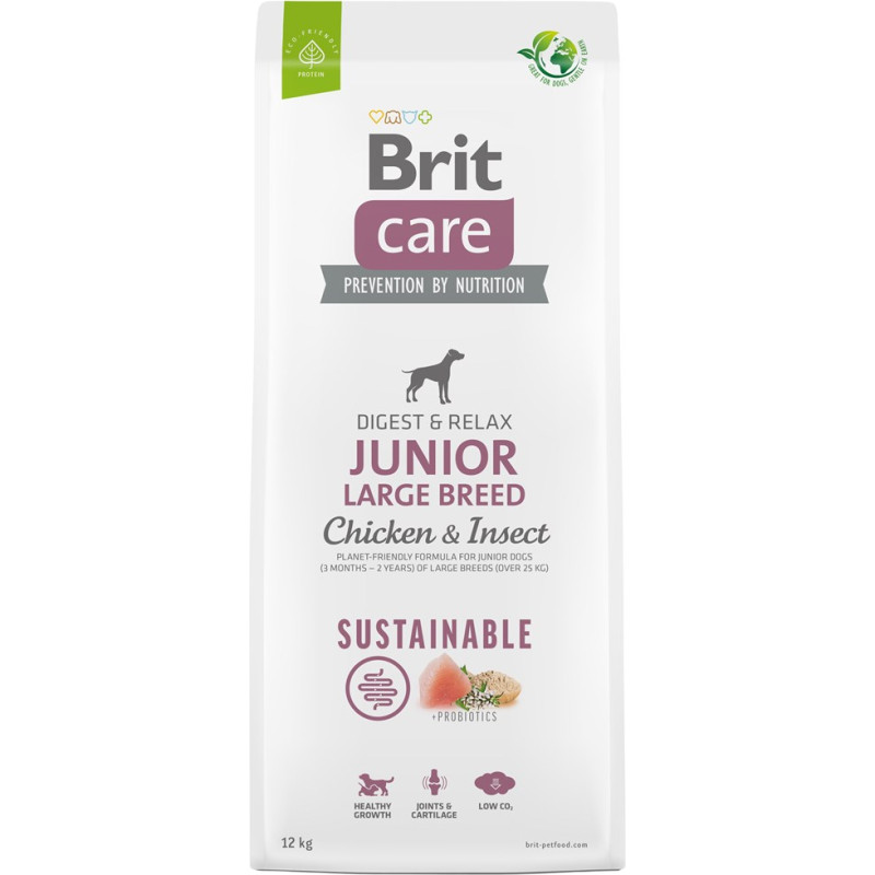 Brit Care Dog Sustainable Junior Large Breed Chicken & Insect - dry dog food - 12 kg