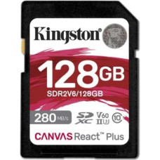 Kingston 128GB React Plus 280/100/MB/s U3 V60 SD Card