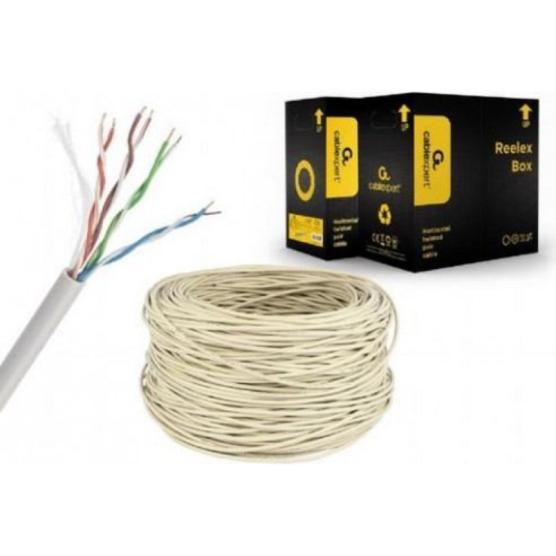 Gembird UTP solid gray cable, cat. 5E, AWG 24 CCA, 1000 ft