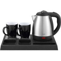 Adler AD 1354 Hotel kettle stainless steel 1.2 L + tray with cups black, steel
