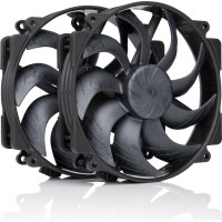 Noctua NF-A14x25r G2 PWM Sx2-PP chromax.black - dual fan set, black