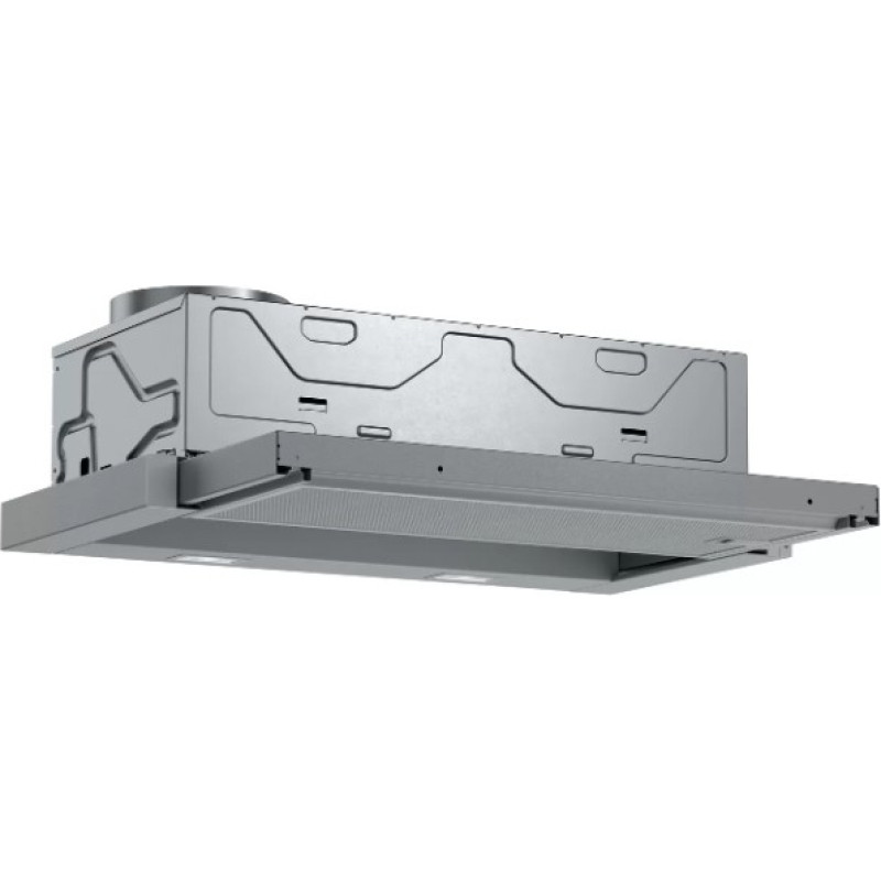 Bosch Built-in retractable range hood DFL064A52, silver metal.