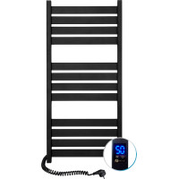 Navin Electric towel warmer, Largo 500*1200, sensor on the left, black, 12-244153-5012.