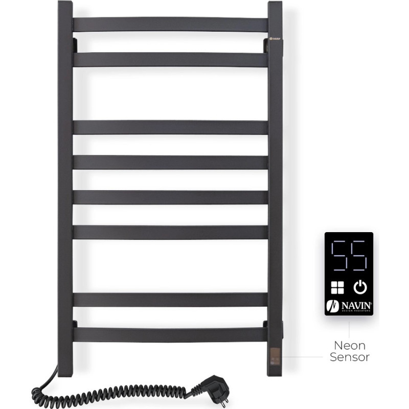 Navin Electric towel warmer Avalon 480*800 Sensor, left-hand, black, 12-203153-4880.