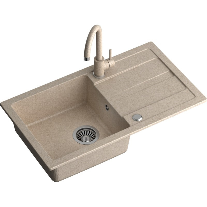 Quadron Sink with mixer tap, GO MAX, TQ7744GMBEZ, sand color.