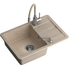 Quadron Sink with mixer and dispenser, READY SMART, TQ6244RSBEZ, sand color.