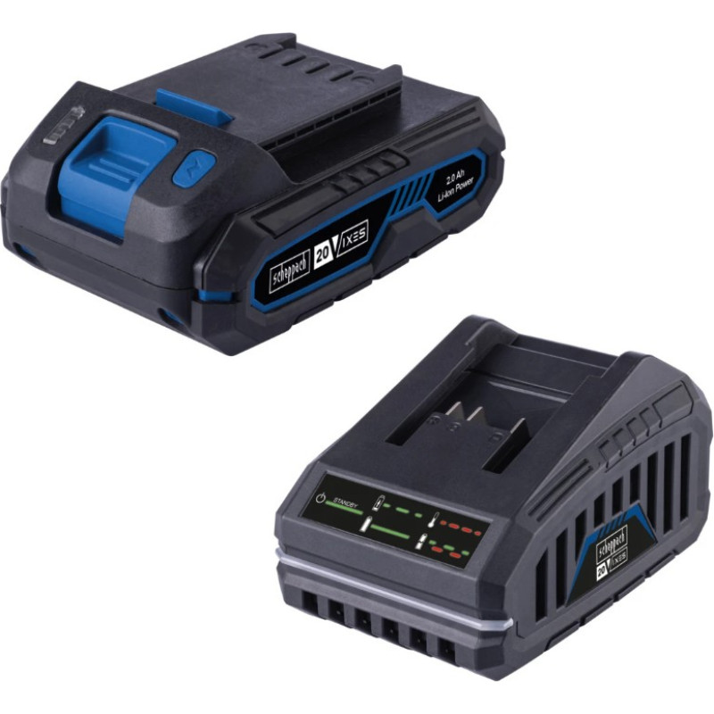 Scheppach Rinkinys Scheppach SBSK2.0 akumuliatorius 2,0Ah Li-ion + 2,4A kroviklis