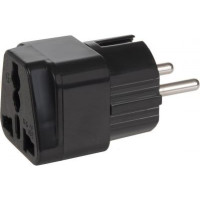 Maclean Adapter socket UK on EU plug universal Maclean MCE155 black