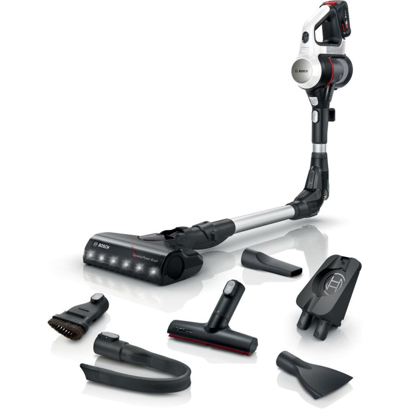 Bosch BSS711W stick vacuum/electric broom Battery Dry Bagless 0.3 L Black, Silver, White