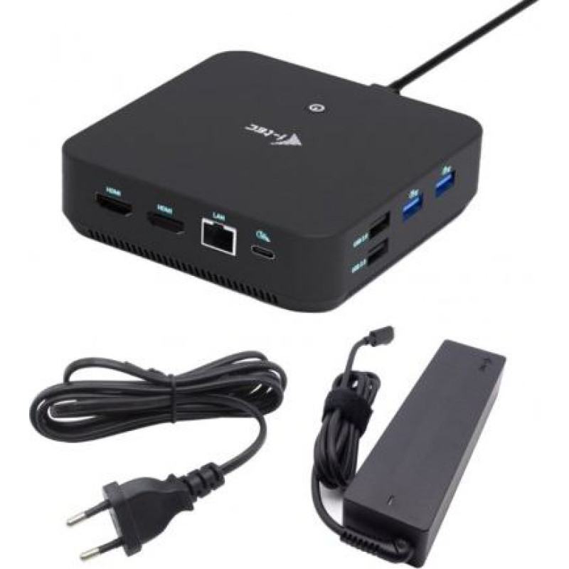 I-Tec USB-C DP Dual HDMI Docking Station with Power Delivery 100 W + i-tec Universal Charger 100W