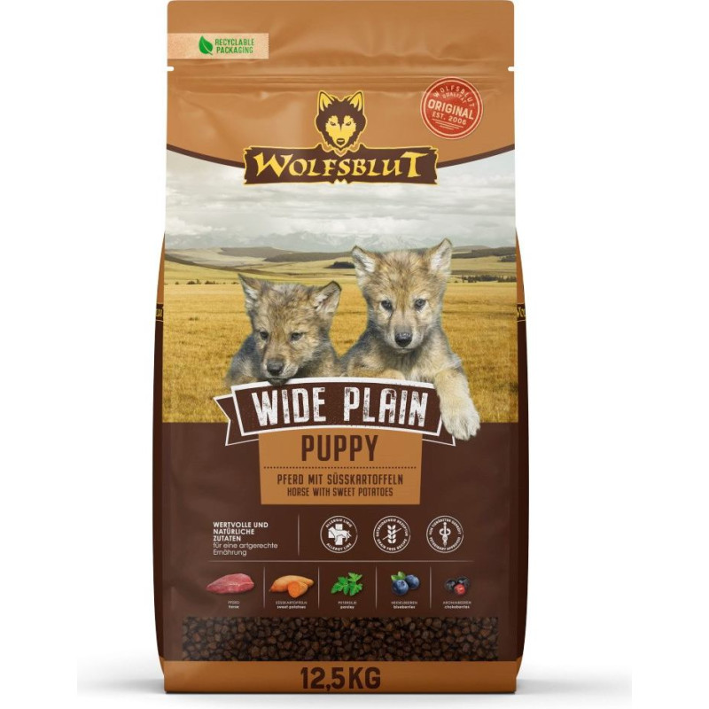 Wolfsblut Wide Plain Puppy Horse with sweet potatoes - dry dog food - 12,5kg