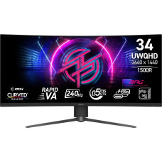 MSI MPG 346CQRF X24 computer monitor 86.4 cm (34") 3440 x 1440 pixels UltraWide Quad HD Black