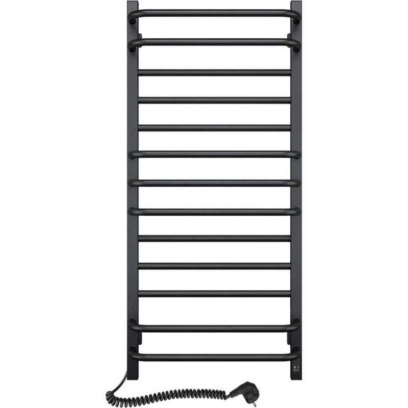 Navin Electric towel warmer Grandis 480*1000 Sensor, left-hand side, black, with timer, 12-208153-4810.