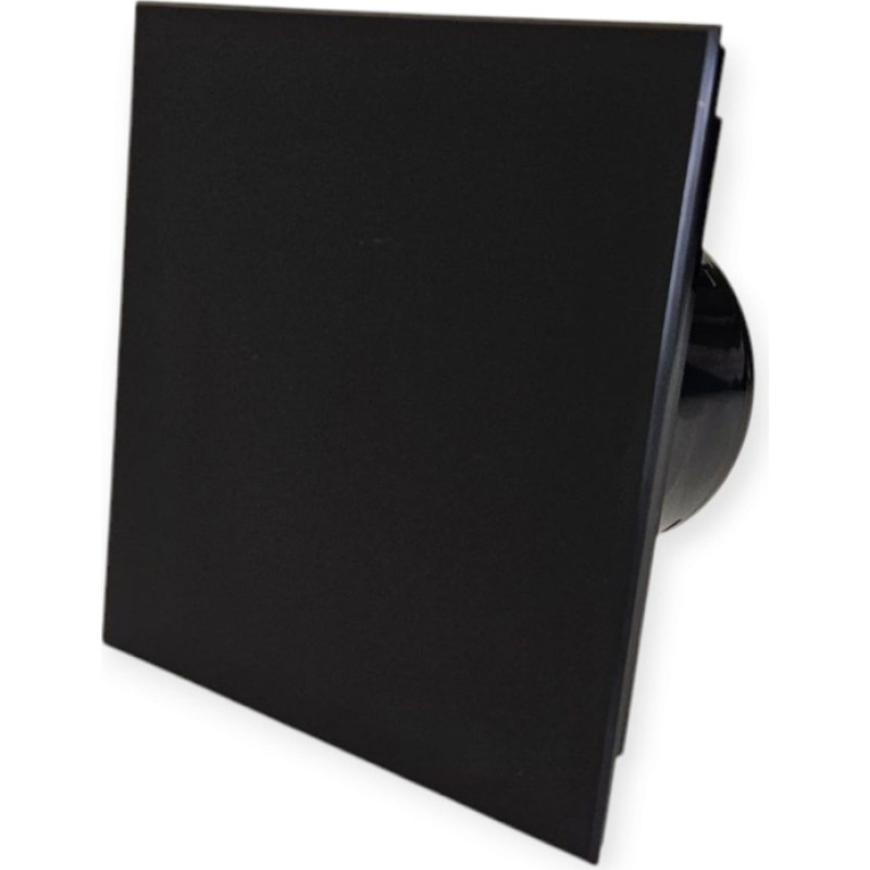 Vlano Ventilator EOS 125 H BK, with black glass and humidity sensor, 125 mm.