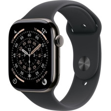 Apple Watch Series 11&nbsp;GPS + Cellular 46mm&nbsp;Slate Titanium Case with Black Sport Band - S/M