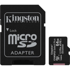 Kingston Technology Canvas Select 64GB micSDXC Plus 100R A1 C10 Card + ADP