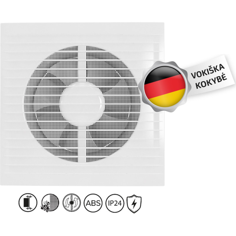 Vlano Vonios kambario ventiliatorius Vlano E 150 S (paprasta komplektacija) 150 m