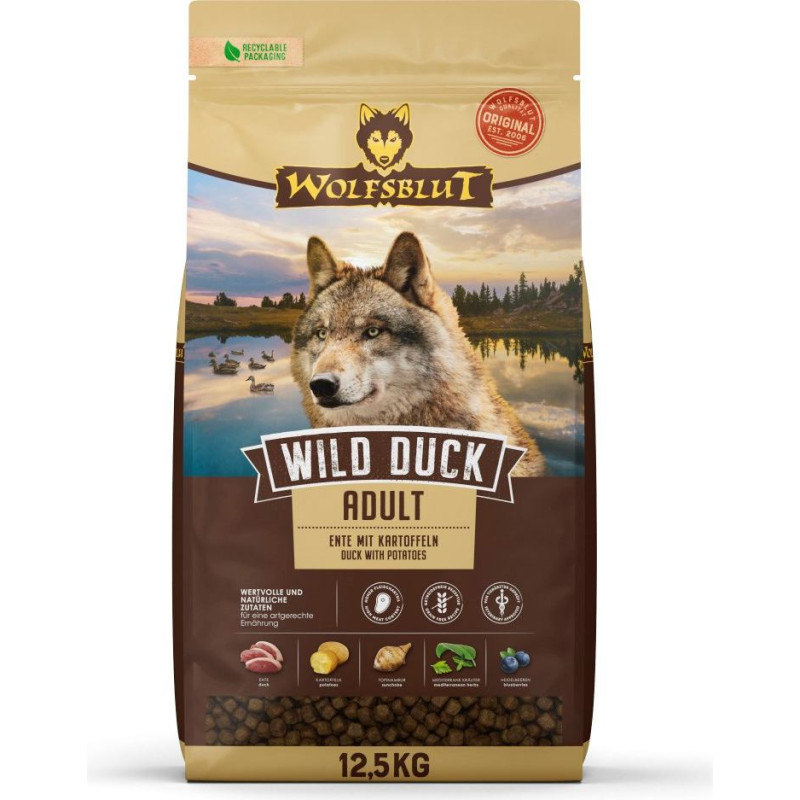 Wolfsblut Wild Duck Duck with potatoes - dry dog food - 12,5kg