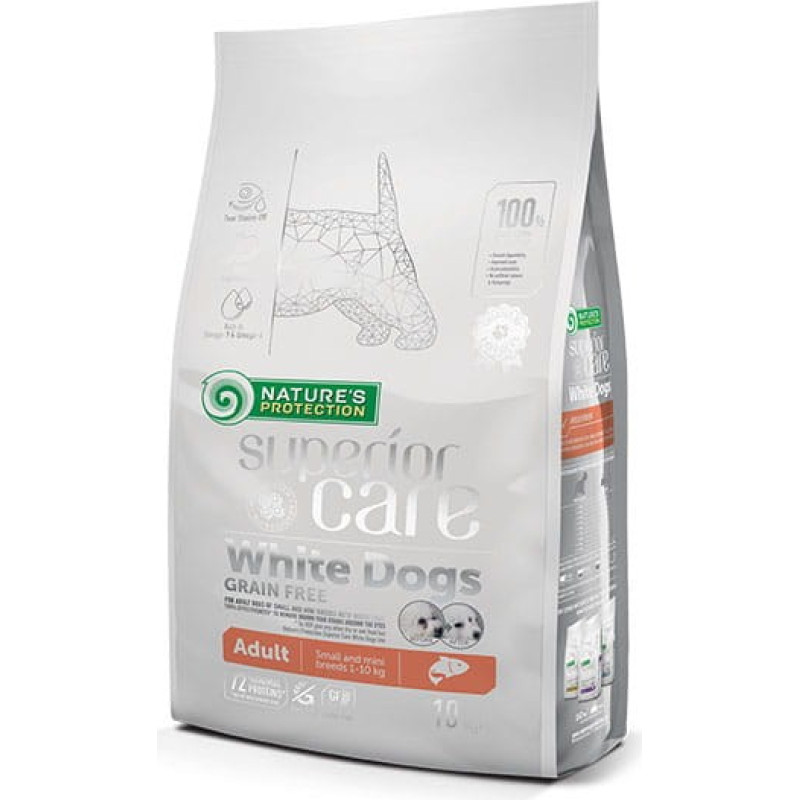 Nature's Protection Superior Care White Dogs Grain Free Junior Small Białoryba - dry food for puppies - 10 kg
