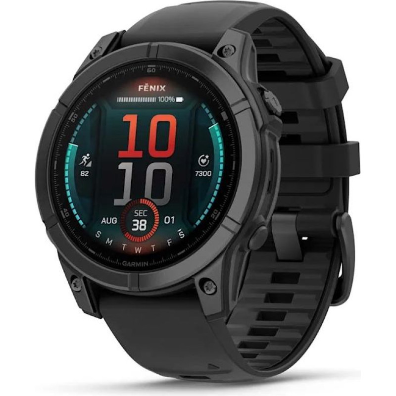 Garmin Fenix E 3.3 cm (1.3") AMOLED 47 mm Digital 416 x 416 pixels Touchscreen Black Wi-Fi GPS (satellite)