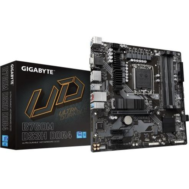 Gigabyte Motherboard B760M DS3H DDR4 s1700 DDR4 2DP/HDMI mATX