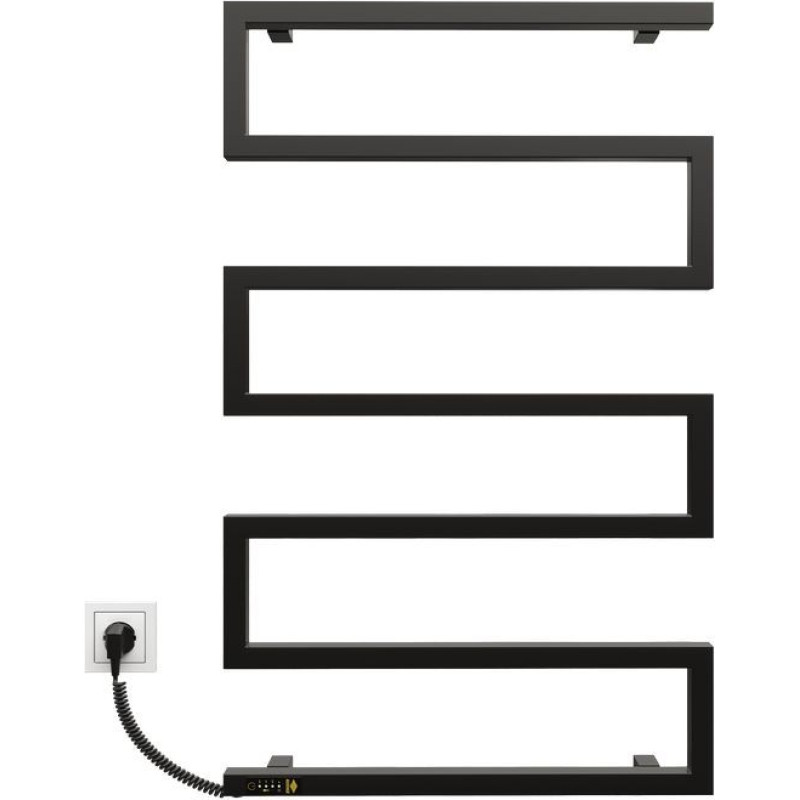Kosser Electric towel warmer Zeta 900x550 EL, with timer, black (cable on the left)