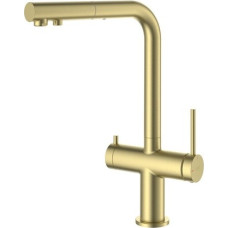Bluewater Kitchen mixer tap with pull-out hose and connection for Blue Water Delta water filter, antique finish.