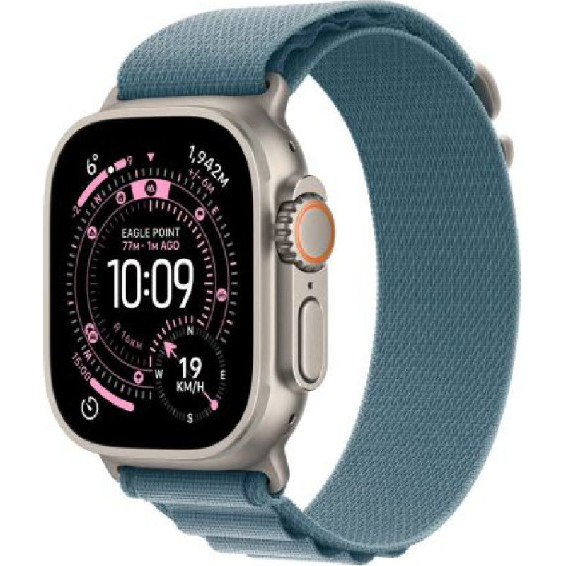 Apple Watch ultra 3 (2025) GPS + cellular 5G 49mm natural titanium case with light alpine trail loop strap large EU MEWP4