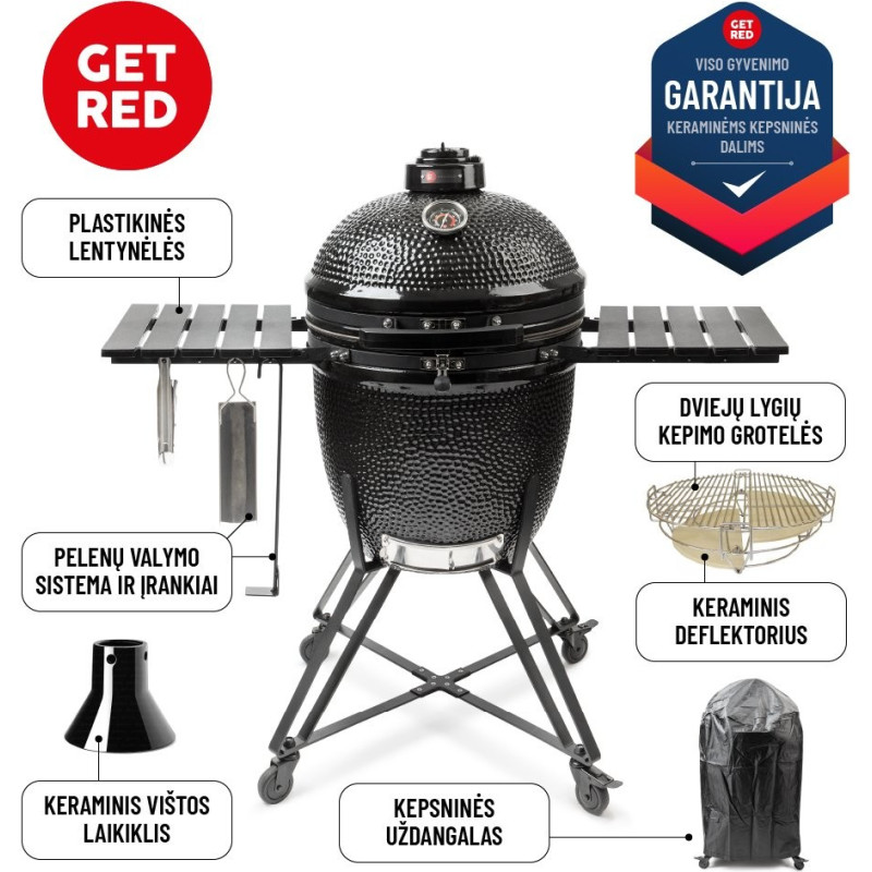 Get Red Camera ceramic grill 22 56cm