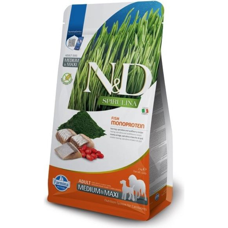 Farmina N&D Spirulina Herring Adult Med/Maxi - dry dog food - 7 kg