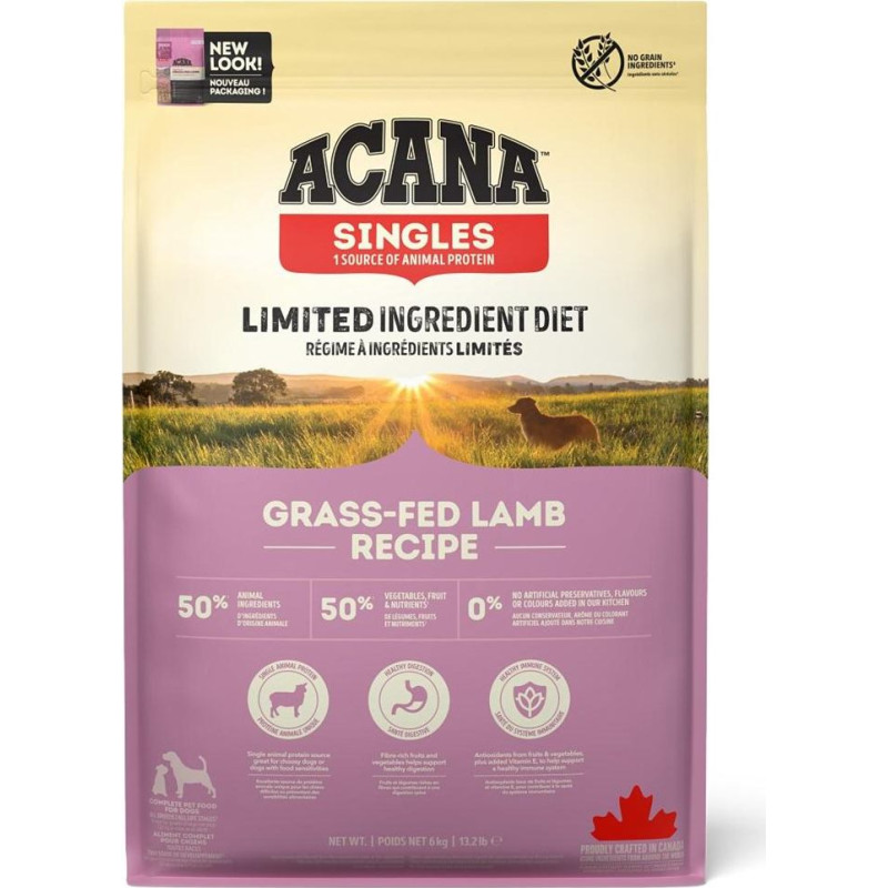 Acana Singles Grass-Fed Lamb - dry dog food - 6kg