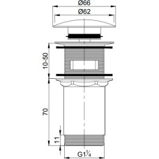 Omnires Automatinis praustuvo dugno vožtuvas Omnires A706BR