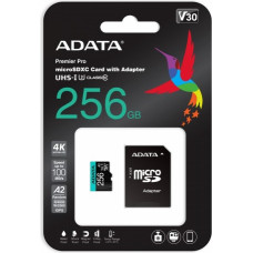 Adata Memory card microSD Premier Pro 256 GB UHS1 U3 V30 A2 + adapter