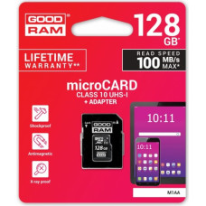 Goodram Memory card microSDHC 128GB CL10 UHS I + adapter
