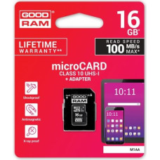 Goodram Card microSDHC 16GB CL10 + adapter