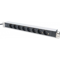 Digitus Power strip PDU 19 inches, 1U, 8 sockets, power: 16A, 4000W, aluminum, 2m