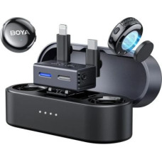 Boya Microphone Wireless BOYALINK 3-01, 2.4GHz, AI Noise Cancellation, with 2 transmitters and 2 receivers (Type-C, Lightning) Black EU
