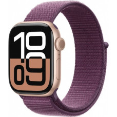 Apple Watch Series 10 GPS + Cellular 42 mm Rose Gold Aluminium Case with Plum Sport Loop