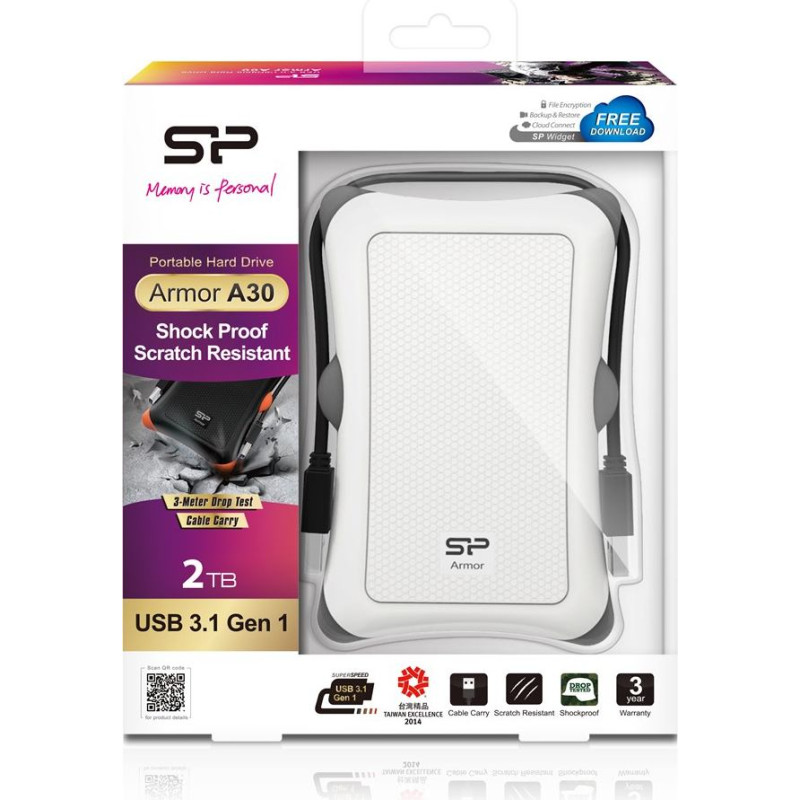 Silicon Power Armor A30 external hard drive 2000 GB White