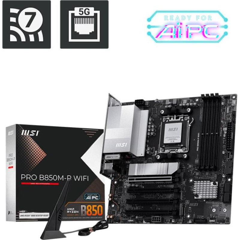 MSI PRO B850M-P WIFI motherboard AMD B850 Socket AM5 micro ATX