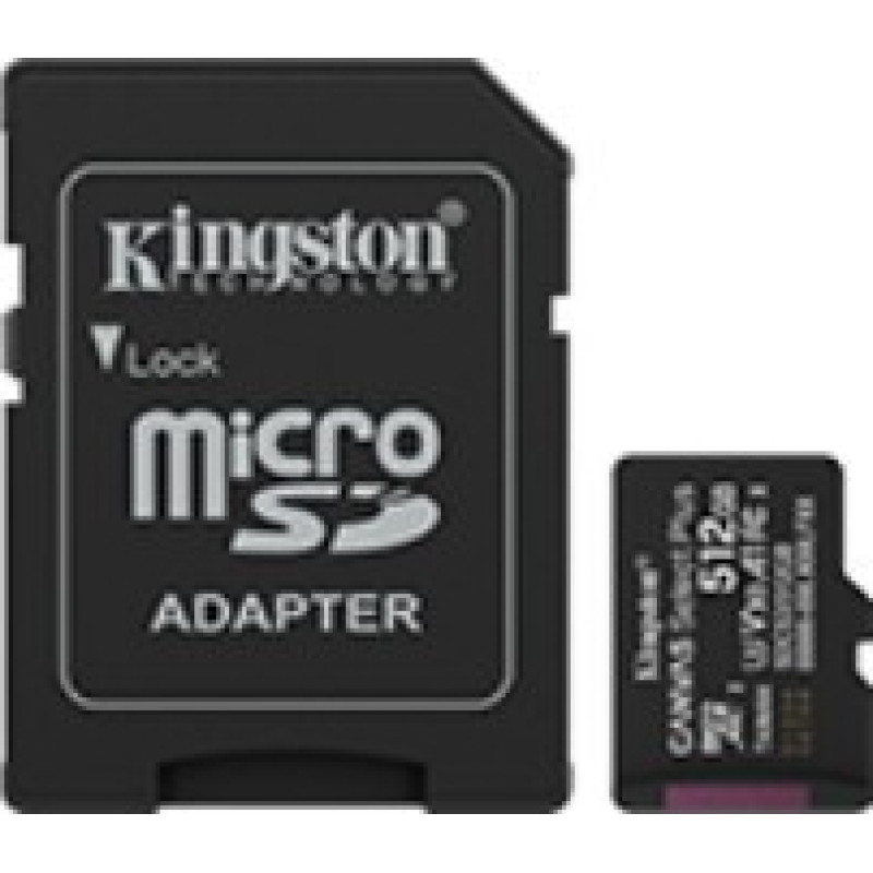 Kingston microSD memory card 512GB Canvas Select+ G3 150MB/s with adapter