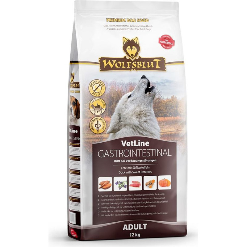 Wolfsblut VetLine Gastrointestinal Duck - dry dog food - 12kg