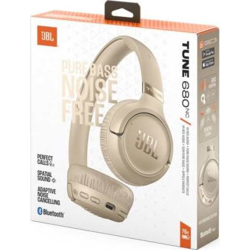 JBL Tune 680NC Bluetooth Wireless On-Ear Headphones Beige EU