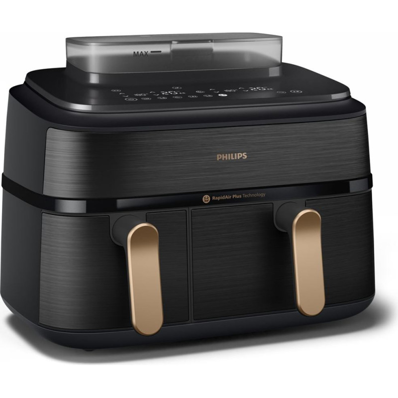 Philips 5000 series NA552/00 fryer Double 9 L Stand-alone 2750 W Hot air fryer Black, Gold