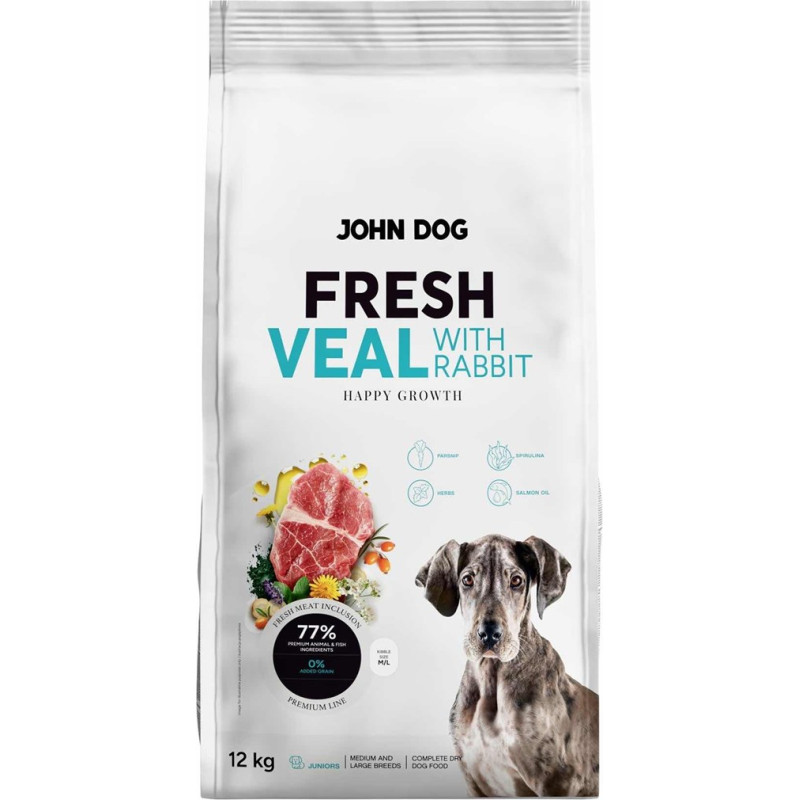John Dog Fresh Junior Medium and large breeds - dry dog food - 12kg