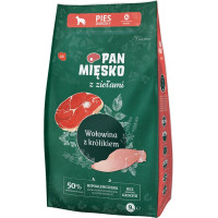 Pan Mięsko PAN MIĘSKO with herbs Beef with rabbit M - dry dog food - 9kg