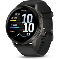 Garmin Venu 4 Smart Watch 45mm, GPS, Black with Dark Gray Silicone Band EU