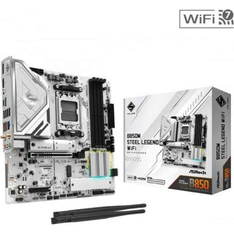 Asrock Motherboard B850M STEEL LEGEND WIFI AM5 4DDR5 HDMI/DP mATX